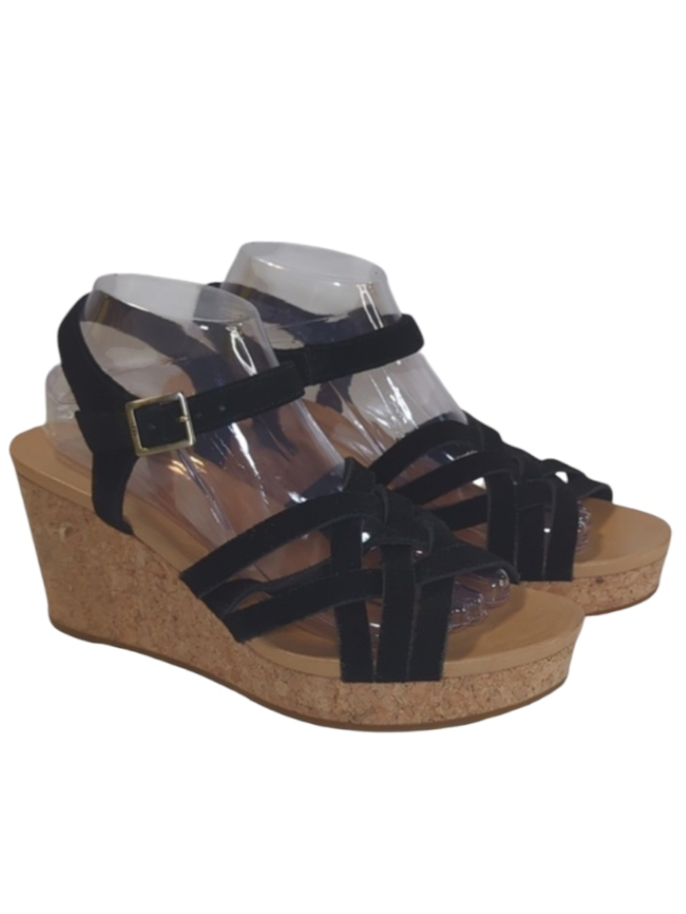 UGG UMA Black Wedge Sandals Size 9.5